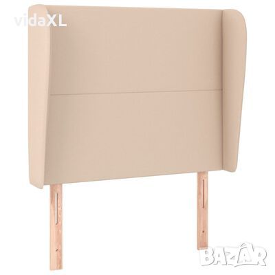 vidaXL Горна табла с уши, капучино, 103x23x118/128 см, изкуствена кожа