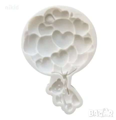 2 вида мече с голяма връзка балони силиконов молд форма фондан шоколад гипс пано декор, снимка 7 - Форми - 49839477