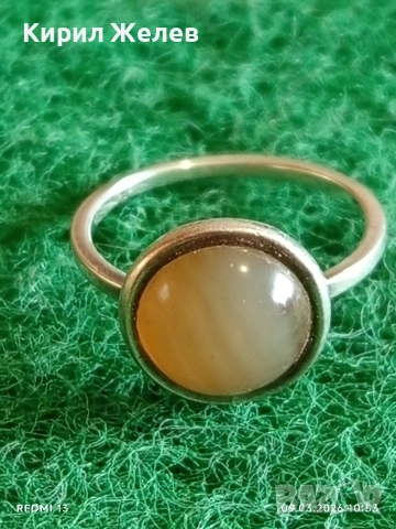 Нежен сребърен пръстен с инкрустиран ОПАЛ стил и елегантност 43052, снимка 6 - Пръстени - 53763722