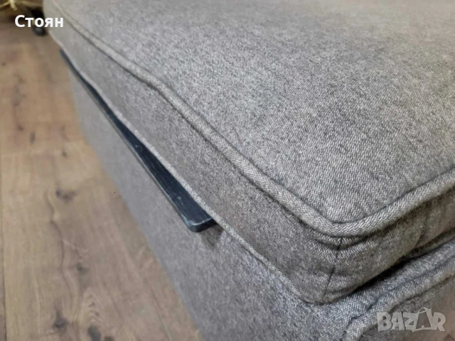 Сива табуретка от плат с функция ракла, снимка 8 - Дивани и мека мебел - 51966582