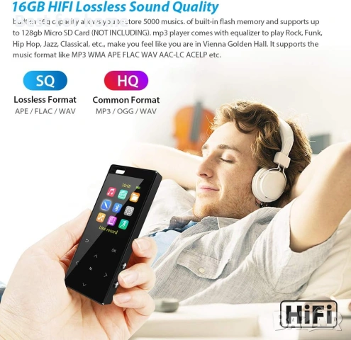 MP3 плейър с Bluetooth 5.0, снимка 4 - MP3 и MP4 плеъри - 53836210