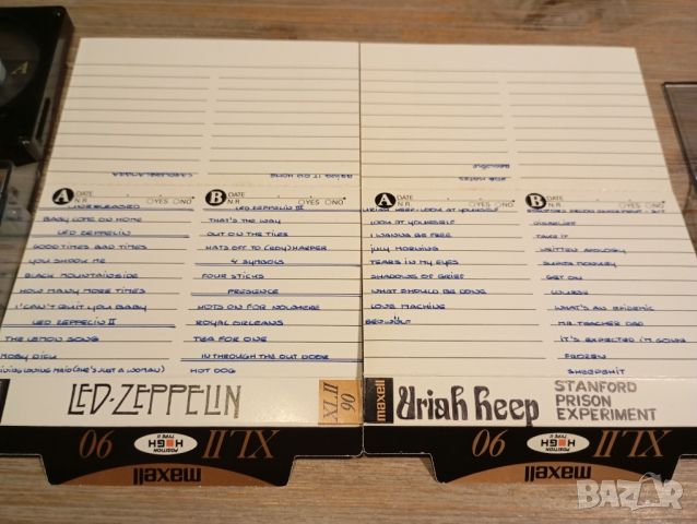 Лот Maxell XLII 90 хромни аудио касети, първи запис,Metallica,Led Zeppelin, Uriah Heep, Doors, Rock, снимка 4 - Аудио касети - 45375737