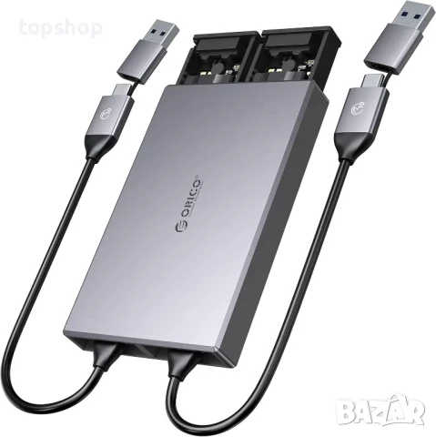 НОВА кутия за 2 NVMe M.2 SSD диска ORICO, USB 3.2 Gen2 10Gbps M.2 Type-C SSD, PCIe M-Key, B & M Key