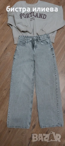 Дънки и суичър за момиче 10-12г , снимка 4 - Детски панталони и дънки - 53278541