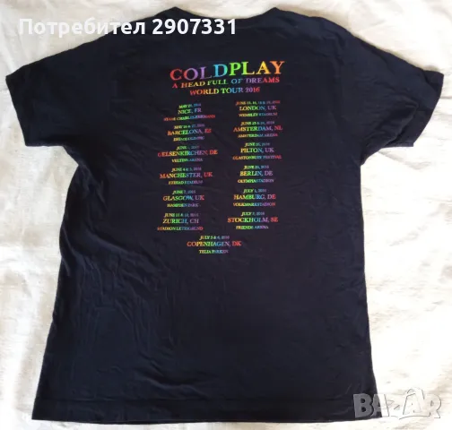 Тениска групи Coldplay. Tour 2016, снимка 2 - Тениски - 46851922