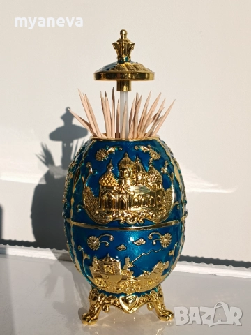 Елегантни , автоматични поставки за клечки за зъби в стил яйце на Фаберже , снимка 2 - Декорация за дома - 51670213