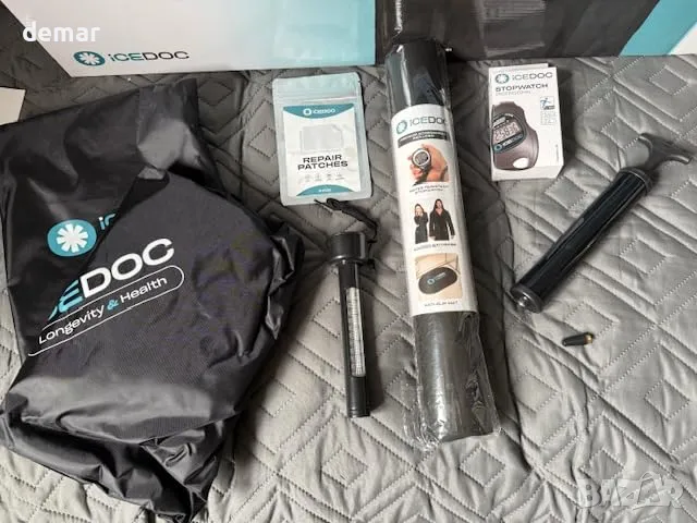 Icedoc Recovery Pod XL, Студена ледена вана със защитен капак, халат за баня с качулка, хронометър, снимка 9 - Други стоки за дома - 50297751