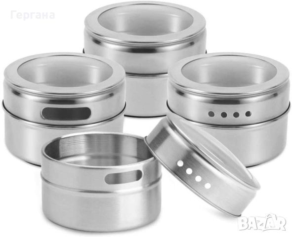 Комплект съдове за подправки на магнитна стойка, снимка 4 - Аксесоари за кухня - 46405896