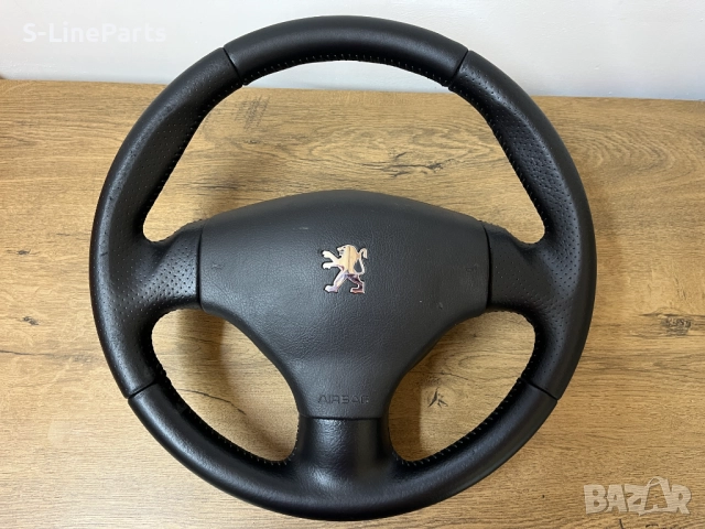 Оригинален с перфорирана кожа волан с еърбег airbag Peugeot 206 Пежо 206 pejo