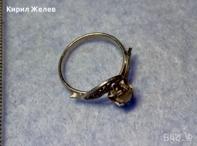 СТАР ФЛОРАЛЕН ФИЛИГРАНЕН ПРЪСТЕН от БЛАГОРОДНА СТОМАНА с ЧЕШКА ПЕРЛА МАЙСТОРСКО РЕТРО АРТ БИЖУ 50132, снимка 3 - Антикварни и старинни предмети - 50417351