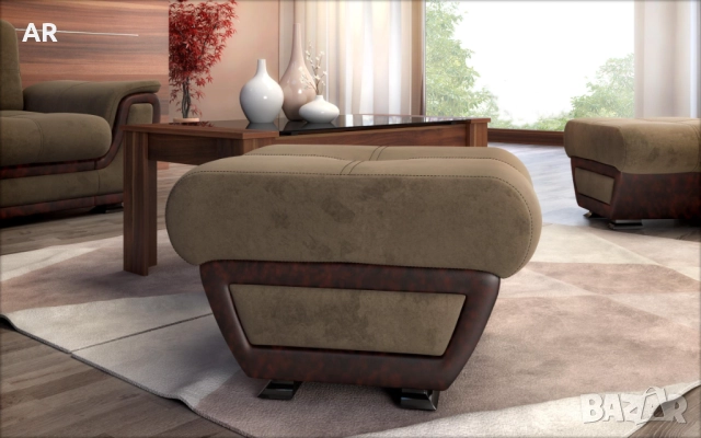 Ъглов диван с табуретка , снимка 9 - Дивани и мека мебел - 51544732