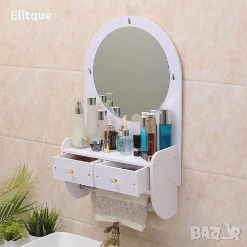 Огледало за грим с място за съхранение – елегантно и спестяващо място решение за баня и спалня, снимка 4 - Други стоки за дома - 52918763