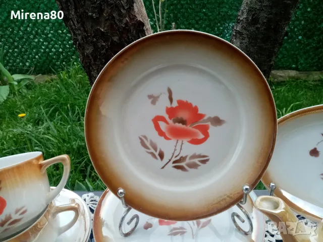 Антикварен сервиз за чай, снимка 2 - Антикварни и старинни предмети - 49756501