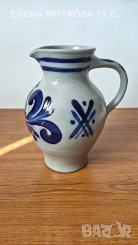 *M.Schilz* Германия голяма кана и две чаши - солна керамика, снимка 2 - Антикварни и старинни предмети - 54160437