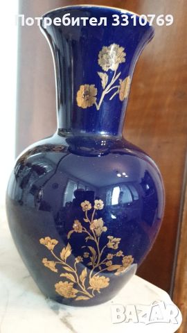 Синя порцеланова ваза. , снимка 1 - Вази - 45580424
