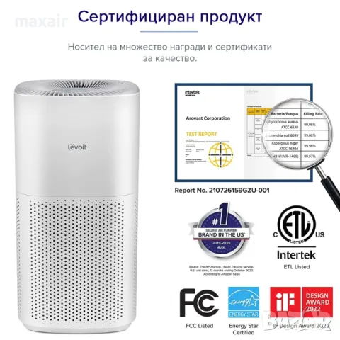 Пречиствател за въздух Levoit Core 600S * Безплатна доставка * Гаранция 2 год., снимка 3 - Овлажнители и пречистватели за въздух - 47566437