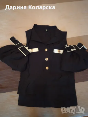 Блуза с голи рамене 