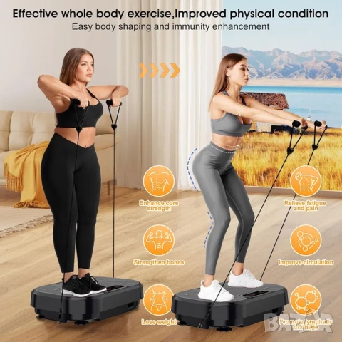 Фитнес вибрационна плоча за упражнения вибро плоча , с Bluetooth, снимка 7 - Фитнес уреди - 52084554