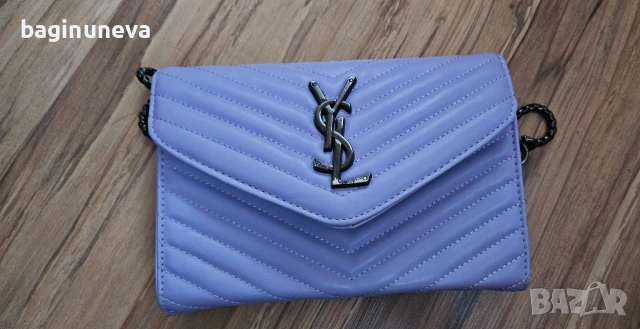 Дамска лилава чанта на YSL, снимка 3 - Чанти - 53948957