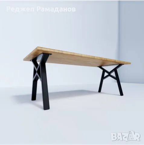 Маси и пейки от масив с метални крака , снимка 8 - Градински мебели, декорация  - 49637116