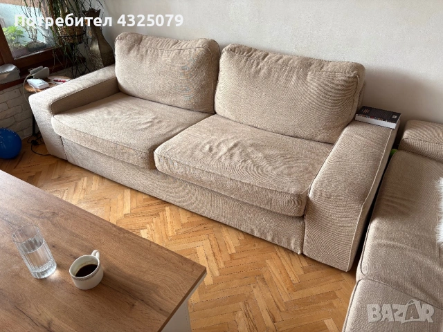 Диван ИКЕА , фотьойл с табуретки, 3бр столове.