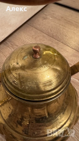 Винтидж месингов чайник, Франция, 900мл, снимка 4 - Аксесоари за кухня - 53157074