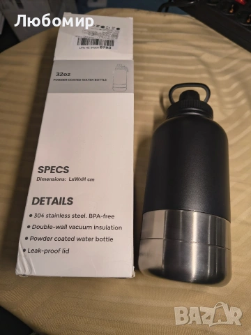 3 в 1 бутилка за вода за домашни любимци с контейнер за храна, неръждаема стомана, без BPA, снимка 6 - Други стоки за животни - 53295006