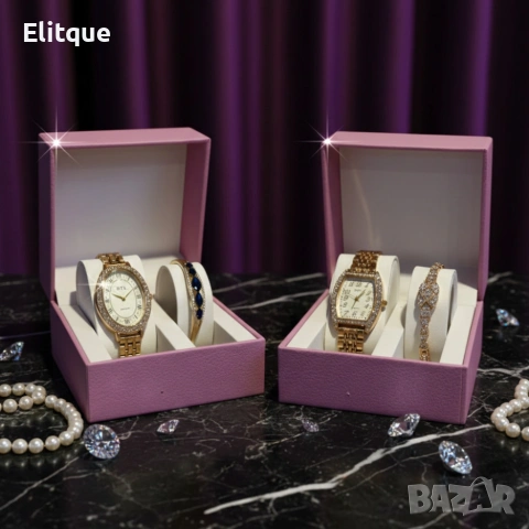 Елегантен подаръчен комплект за дами - Часовник с нежна гривна