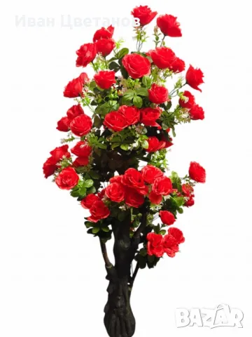 Изкуствено дръвче с червени рози ,1.70 м