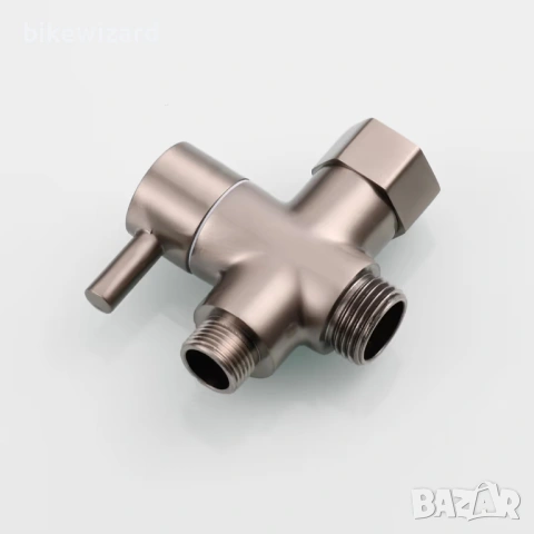 3-пътен спирателен вентил, месингов адаптер 3/8 инча за тоалетна вода – никел НОВ, снимка 2 - ВИК - 53718390