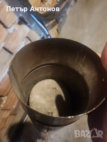 продавам тенекиена баджа със кюнец и клапа монтирана в кюнеца , снимка 4 - Други стоки за дома - 53935452