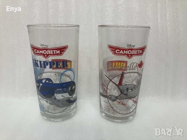 Чаши със "Самолетите на Дисни" и логото на Билла - за колекционери