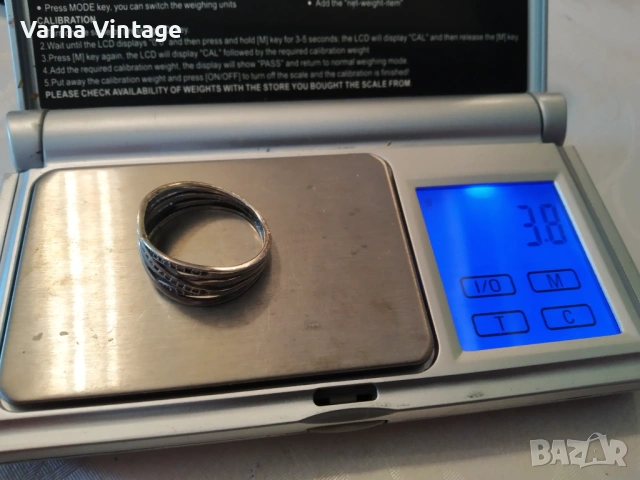 Дамски сребърен пръстен с камъни. 925. 3,8 гр. , снимка 7 - Пръстени - 53212372