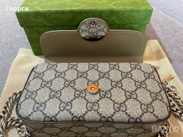 Оригинална Gucci Petite мини Чанта За Рамо Кожа Гучи Mini Горна Дръжка, снимка 10 - Чанти - 46603200