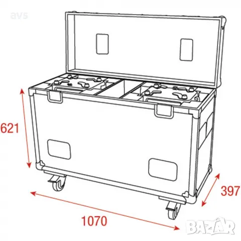 Кейс Showtec Case for 2x Phantom 250 Spot, снимка 5 - Други - 48831126