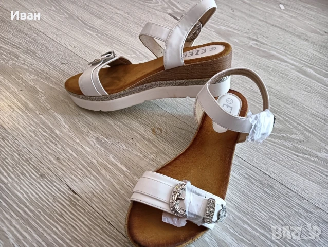 нови бели сандали 40, снимка 1