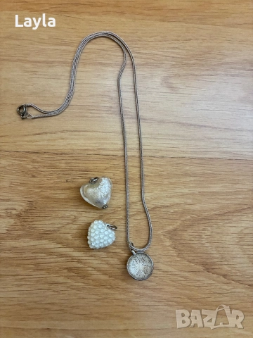 Сребърно колие с висулки