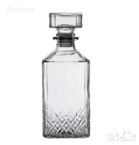 Комплект от стъклена гарафа с 6 броя чаши Гарафа 750 ml Чаши по 200 ml, снимка 2 - Други - 48915800