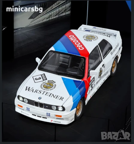 Метални колички: BMW E30 M3 DTM Warsteiner 1:24 – състезателен модел със светлини и звук, снимка 8 - Колекции - 51201482