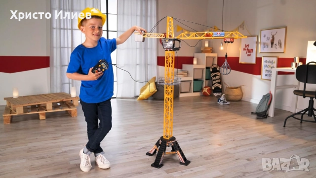 Мега строителен кран Гигантски радиоуправляем кран Dickie Toys 120см, снимка 5 - Коли, камиони, мотори, писти - 52074378