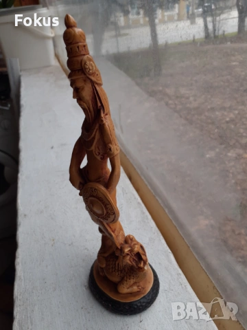 Стара статуетка на китаец фигура паста смола, снимка 4 - Антикварни и старинни предмети - 53430937