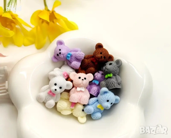 малко мече с дупка пластмасова PVC фигурка играчка украса за торта декор и игра, снимка 3 - Фигурки - 54046789