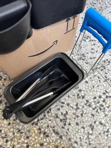 Комплект 15 в 1 Силиконови Форми за Фритюрник с Горещ Въздух, Еър Фрайър, Чашки, Форми, Тава, Щипка!, снимка 3 - Форми - 50578567