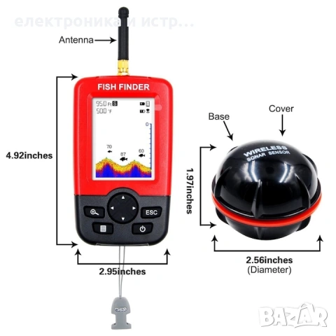 Сонар Fish finder Z70 (стойка за лодка + усилваща обхвата антена ) , снимка 4 - Стръв и захранки - 53270591