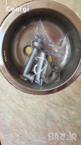 Мивка за кухня алпака кръгла плюс подарък сифон.