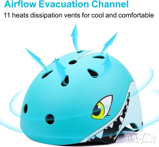 Детска каска XIAPIA, 2-5 години, момчета и момичета, регулируема велосипедна каска, р-р 51-54 см, снимка 8 - Аксесоари за велосипеди - 50886580