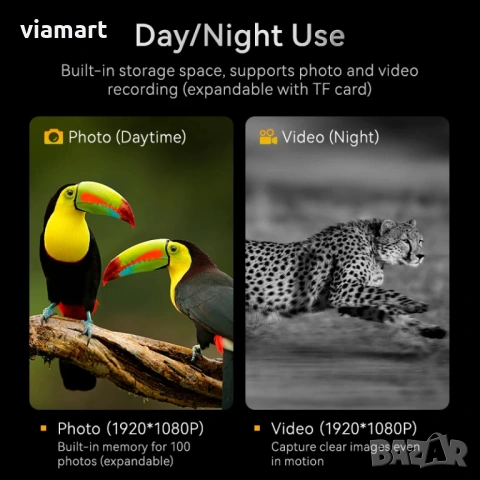 Бинокъл за нощно виждане INSKAM 328 - Full HD 1080p, 10x zoom, до 800м, снимка 6 - Друга електроника - 53663891