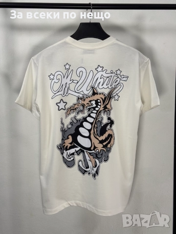 Off-White Мъжка Бяла Тениска👕Мъжка Блуза С Къс Ръкав В Бял Цвят V.B.1