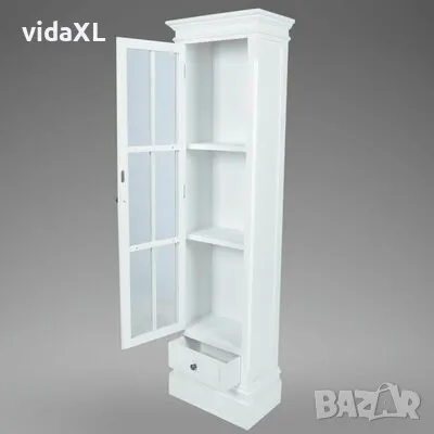 vidaXL Шикозен шкаф библиотека с 3 рафта, бял, дърво(SKU:60639), снимка 4 - Шкафове - 48726764