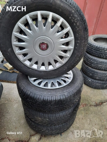 тенекиени джанти с гуми зимни за фият, 15цола , снимка 2 - Гуми и джанти - 54138038
